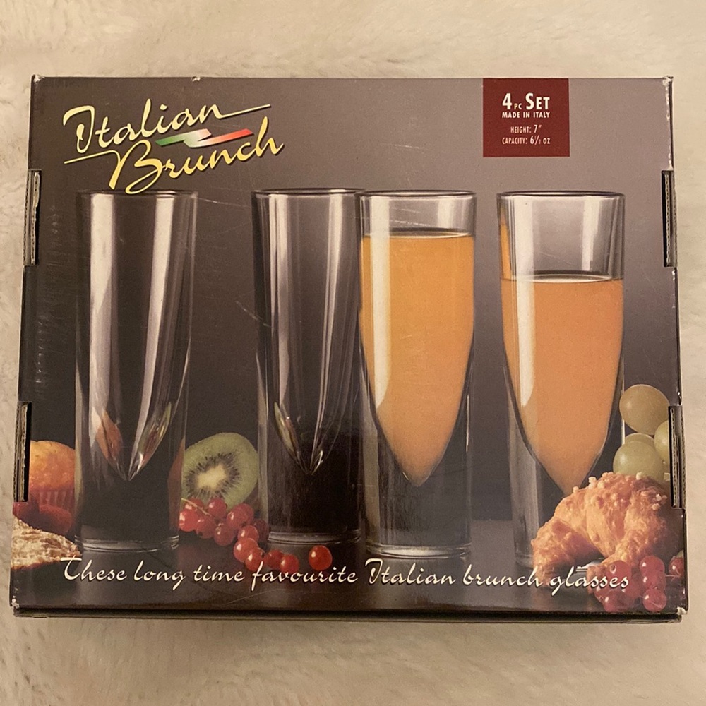 4 pc set brunch glasses